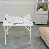 Calendars, Organisers & Planners: VEVOR Mahjong Table, 4 Player Folding Domino Table with Wear-Resistant Green Tabletop, Portable Square Card Table with 4 Cup Holders & 4 Chip Trays for Mahjong Poker Puzzles, 90 x90-inch
