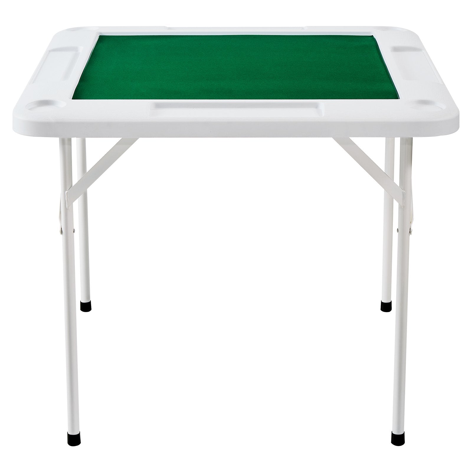 Calendars, Organisers & Planners: VEVOR Mahjong Table, 4 Player Folding Domino Table with Wear-Resistant Green Tabletop, Portable Square Card Table with 4 Cup Holders & 4 Chip Trays for Mahjong Poker Puzzles, 90 x90-inch