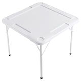 Calendars, Organisers & Planners: VEVOR Mahjong Table, 4 Player Folding Domino Table with Wear-Resistant Green Tabletop, Portable Square Card Table with 4 Cup Holders & 4 Chip Trays for Mahjong Poker Puzzles, 90 x90-inch