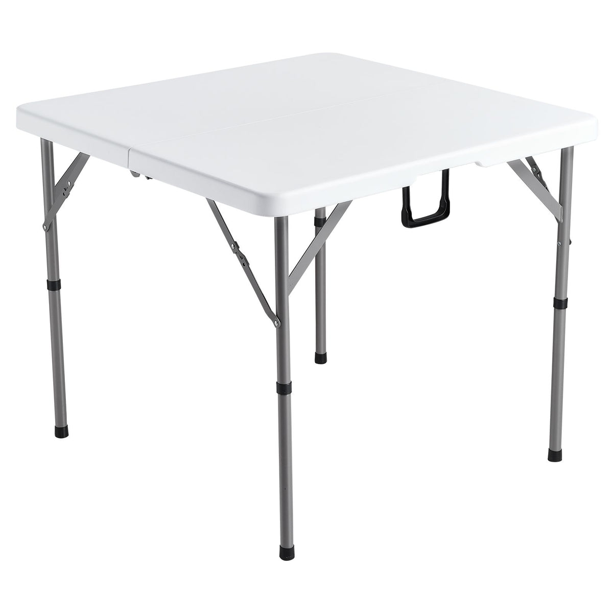 Mahjong Table, Fold-in-Half 4 Player Card Table with Wear-Resistant Green Tabletop, Portable Bi-Folding Square Domino Table with Carrying Handle for Outdoor Camping Picnic Party, 90 x90-inch