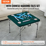 Calendars, Organisers & Planners: VEVOR Mahjong Table with Mahjong Tiles Set, Fold-in-Half 4 Player Card Table with 144PCS Majiang Tiles and 3 Dice, Portable Bi-Folding Domino Table with Wear-Resistant Green Tabletop & Carrying Handle