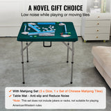 Calendars, Organisers & Planners: VEVOR Mahjong Table with Mahjong Tiles Set, Fold-in-Half 4 Player Card Table with 144PCS Majiang Tiles and 3 Dice, Portable Bi-Folding Domino Table with Wear-Resistant Green Tabletop & Carrying Handle