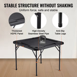 Activity Games: VEVOR Mahjong Table, Square 4 Player Folding Card Table with 4 Cup Holders & 4 Chip Trays, Portable Domino Game Table with 1 Set of Dominoes for Mahjong Poke Puzzles, 90 x 90-inch, Black