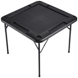 Activity Games: VEVOR Mahjong Table, Square 4 Player Folding Card Table with 4 Cup Holders & 4 Chip Trays, Portable Domino Game Table with 1 Set of Dominoes for Mahjong Poke Puzzles, 90 x 90-inch, Black