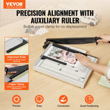 Chainsaws: VEVOR Paper Cutter, Guillotine Trimmer, 381 mm Cut Length, 16 Sheets Capacity, Heavy Duty Guillotine Paper Cutter with Guard Rail/Blade Lock for Cardstock/Cardboard, Paper Trimmer for Home Office