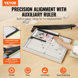 Cutters: VEVOR Paper Cutter, Guillotine Trimmer, 457 mm Cut Length, 20 Sheets Capacity, Heavy Duty Guillotine Paper Cutter with Guard Rail/Blade Lock for Cardstock/Cardboard, Paper Trimmer for Home Office