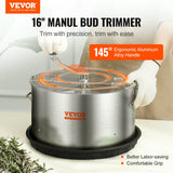 Gardening Tools: VEVOR Bud Leaf Trimmer, 39.5cm Stainless Steel Manual Bud Trimmer Machine, with Clear PET Cover for Visual Cutting, Hand Pruners Included, for Cutting Leaves, Buds, Flowers, Hydroponic Plants
