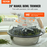 Gardening Tools: VEVOR Leaf Bowl Trimmer, 24'' Trimmer Bowl, Manual Bud Trimmer with Stainless-Steel Blades for Twisted Spin Cut, Clear Visibility Dome and Hand Pruner Included, for Cutting Leaves, Buds, Flowers