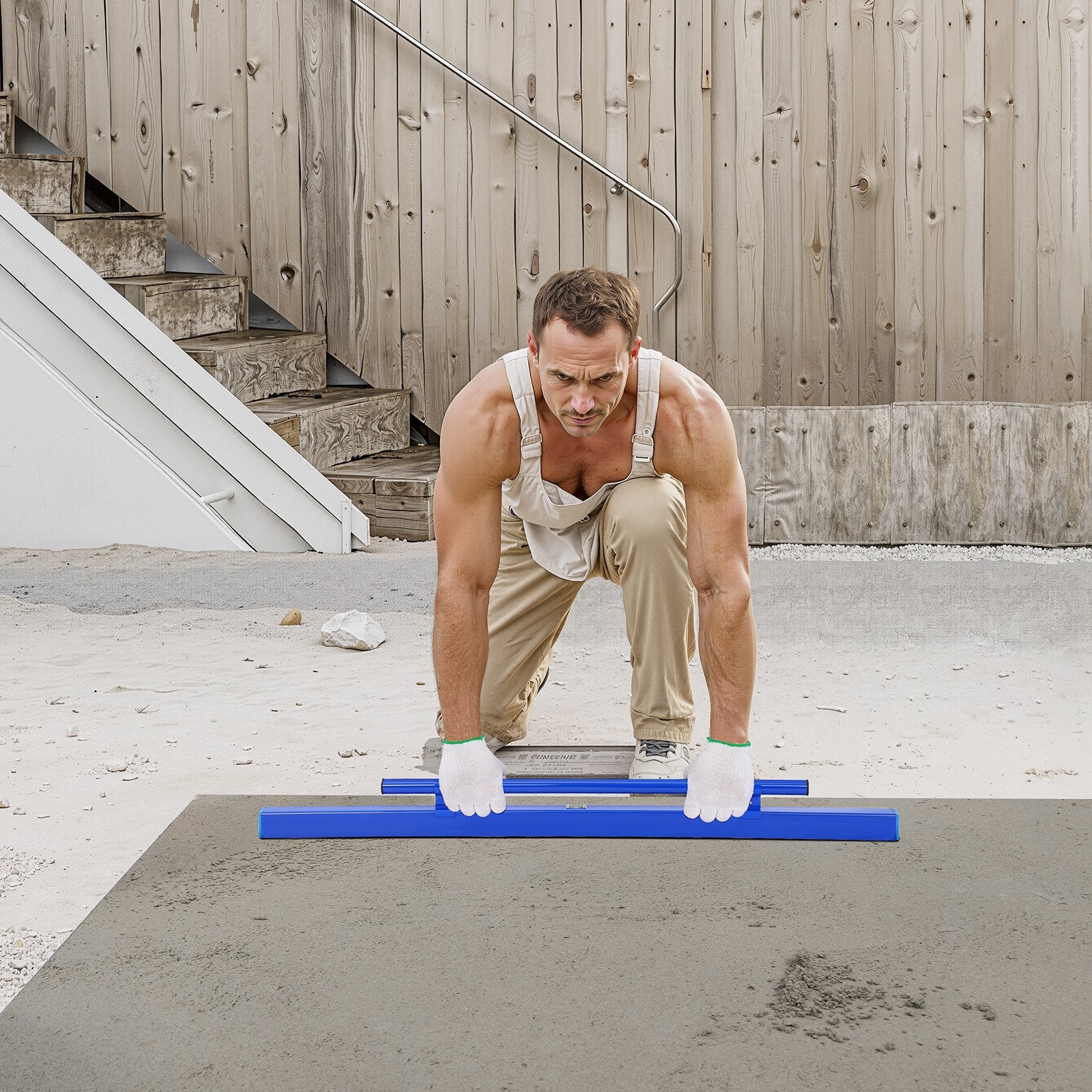 Foot Care: VEVOR Concrete Screed, 120.5 cm Screed with Level Vial, Easy Cleanup & End Cap Design, Aluminum Lightweight & Reversable Handle for Leveling Floors, Small-Scale Construction and Home Renovation