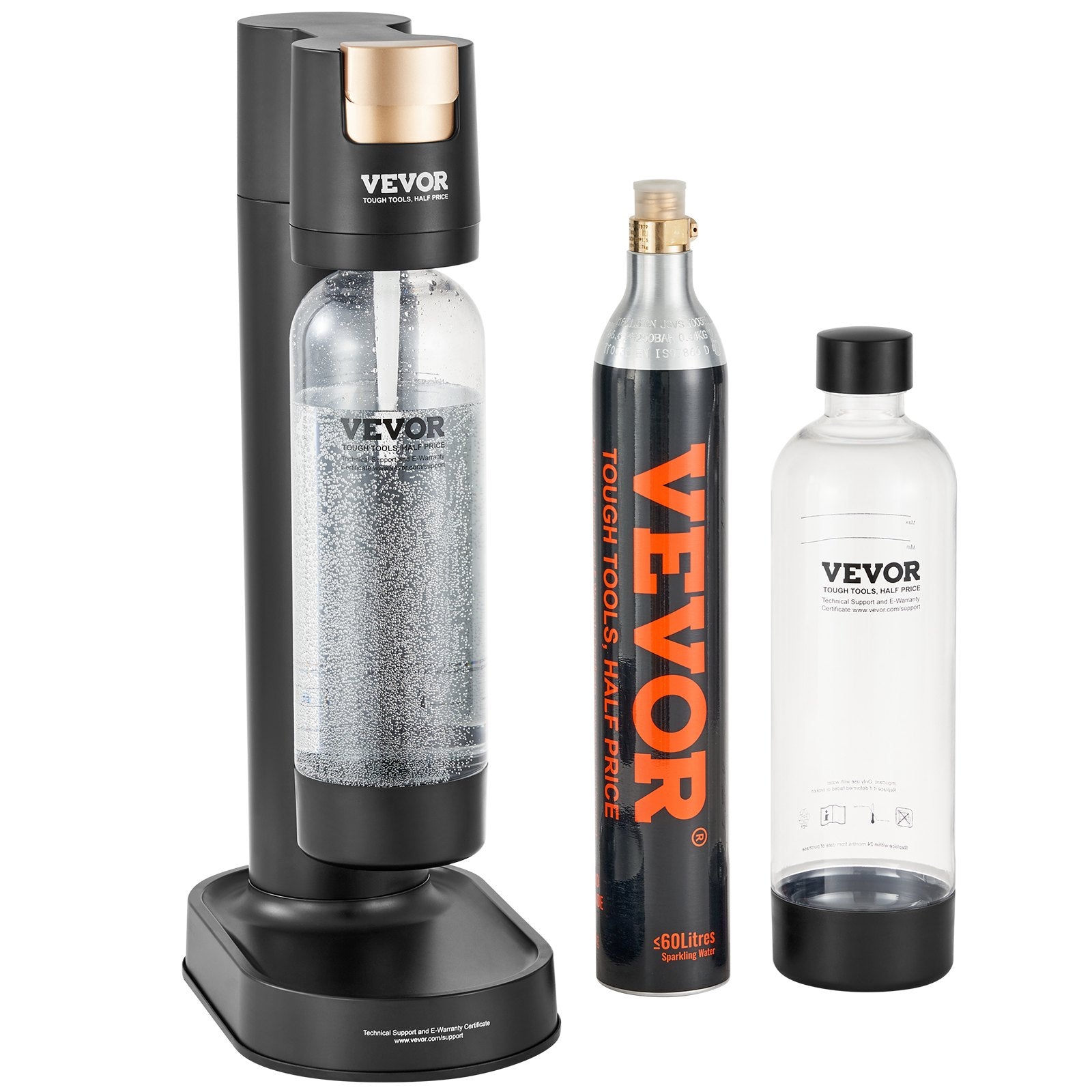 Gardening Tools: VEVOR Sparkling Water Maker, Soda Maker Machine for Home Carbonating, Seltzer Water Starter Kit with 2 BPA-free 1L PET Bottles, CO2 Cylinder, Compatible with Mainstream Screw-in 60L CO2 Cylinder