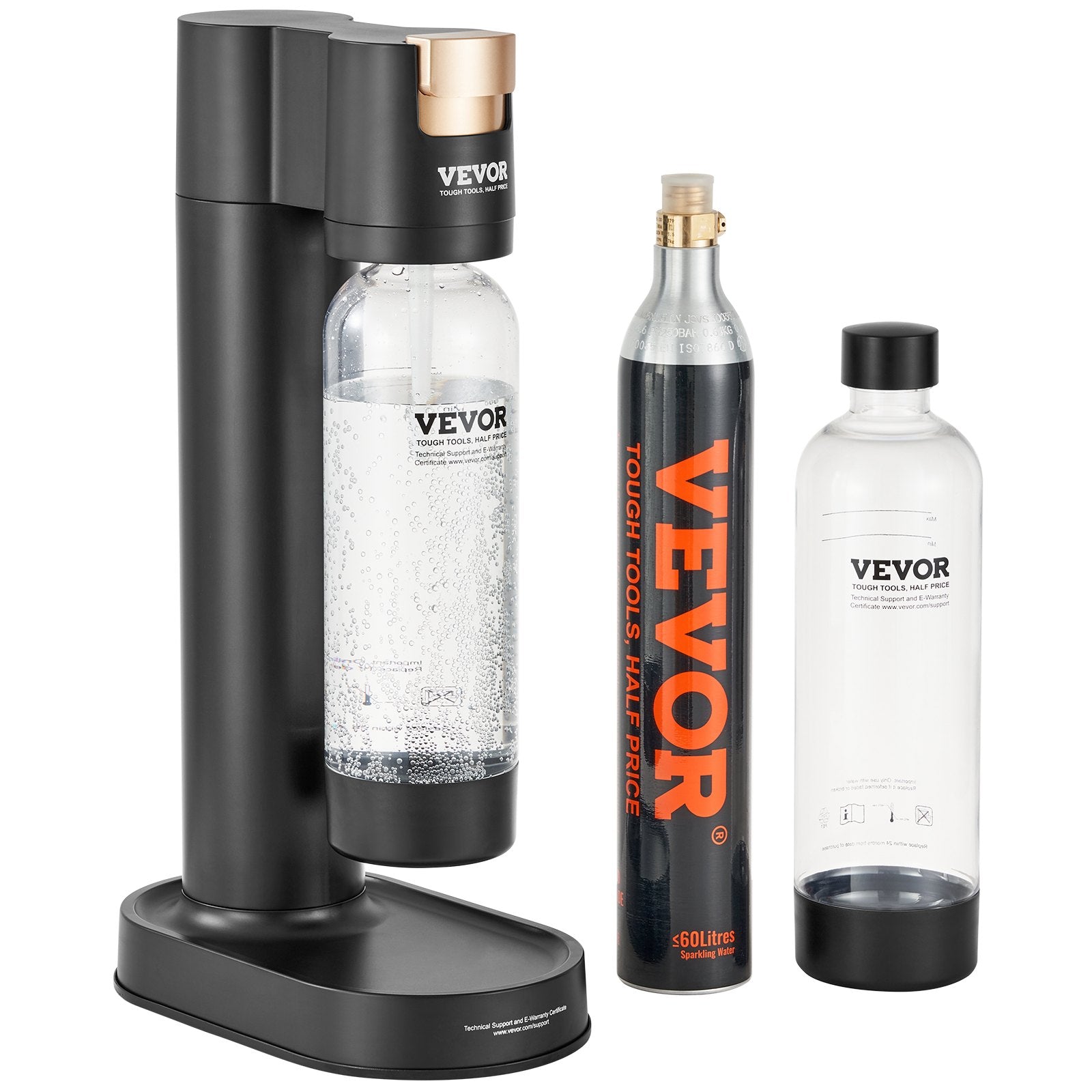 Gardening Tools: VEVOR Sparkling Water Maker, Soda Maker Machine for Home Carbonating, Seltzer Water Starter Kit with 2 BPA-free 1L PET Bottles, CO2 Cylinder, Compatible with Mainstream Screw-in 60L CO2 Cylinder