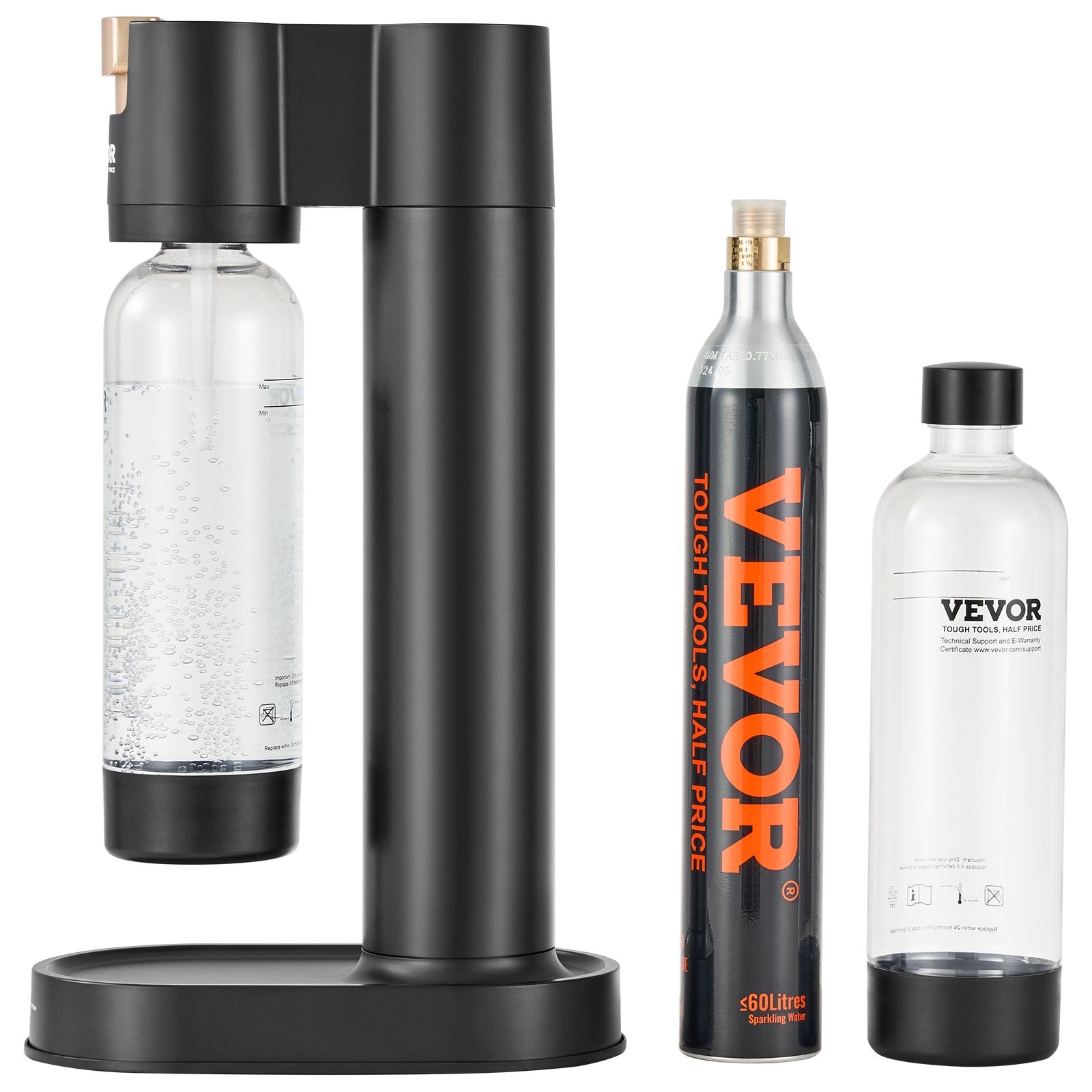 Gardening Tools: VEVOR Sparkling Water Maker, Soda Maker Machine for Home Carbonating, Seltzer Water Starter Kit with 2 BPA-free 1L PET Bottles, CO2 Cylinder, Compatible with Mainstream Screw-in 60L CO2 Cylinder