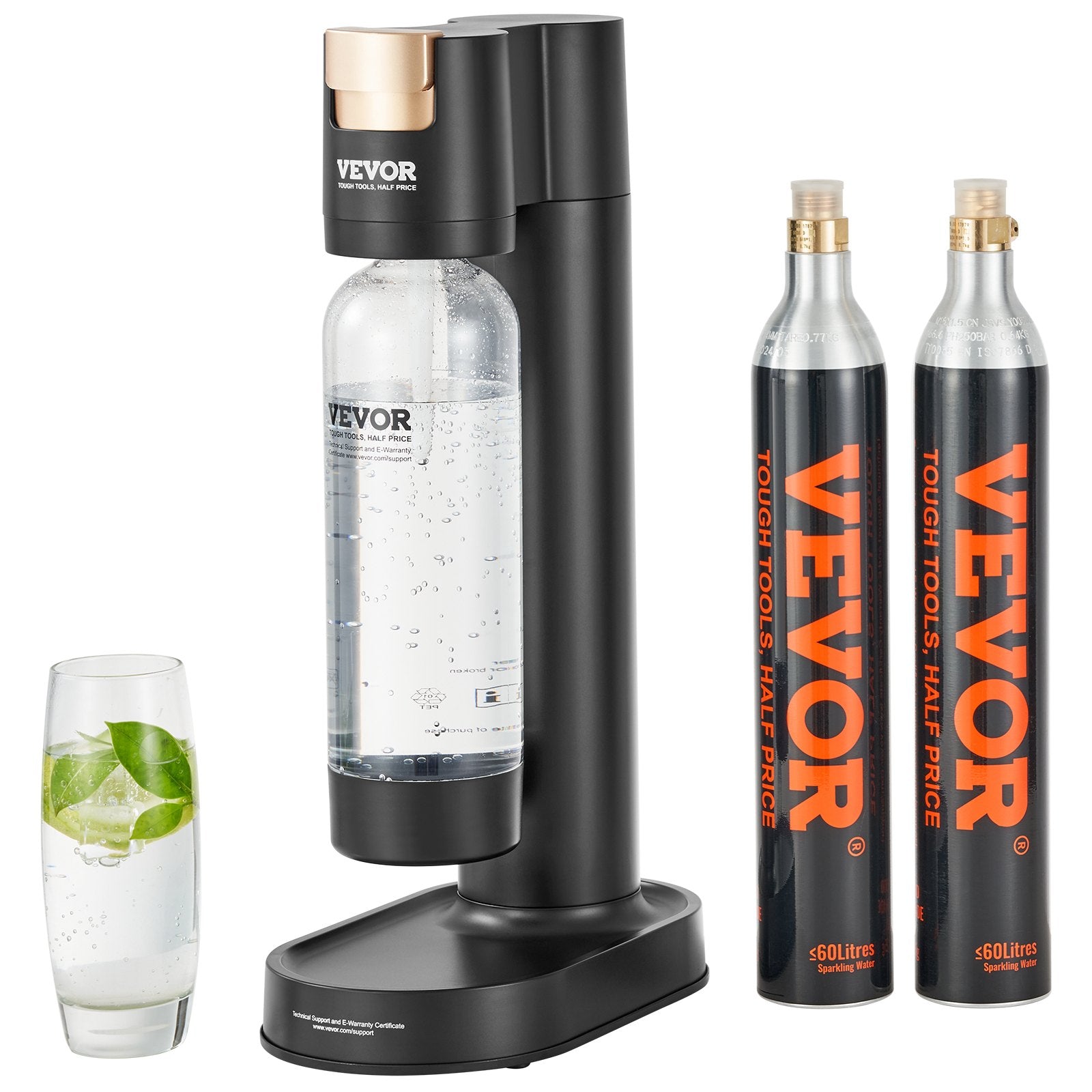 Gardening Tools: VEVOR Sparkling Water Maker, Soda Maker Machine for Home Carbonating, Seltzer Water Starter Kit with BPA-free 1L PET Bottle, 2 CO2 Cylinders, Compatible with Mainstream Screw-in 60L CO2 Cylinder