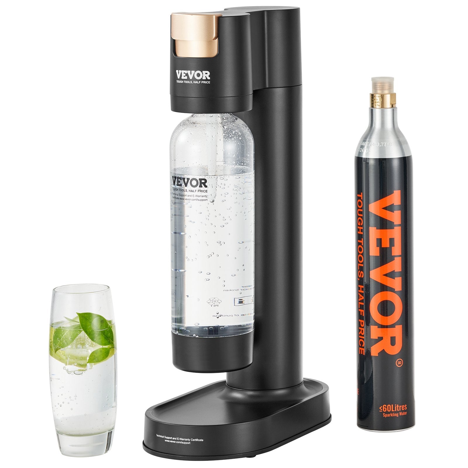 Gardening Tools: VEVOR Sparkling Water Maker, Soda Maker Machine for Home Carbonating, Seltzer Water Starter Kit with BPA-free 1L PET Bottle, CO2 Cylinder, Compatible with Mainstream Screw-in 60L CO2 Cylinder