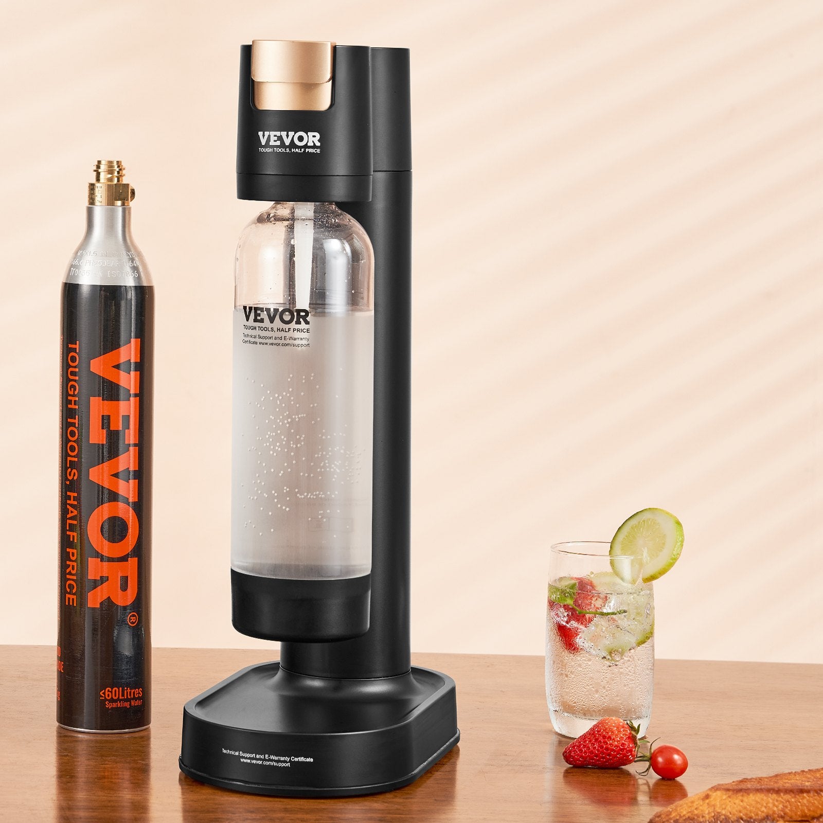 Gardening Tools: VEVOR Sparkling Water Maker, Soda Maker Machine for Home Carbonating, Seltzer Water Starter Kit with BPA-free 1L PET Bottle, CO2 Cylinder, Compatible with Mainstream Screw-in 60L CO2 Cylinder