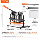 Cutters: VEVOR Leather Cutting Machine, 10.2 x 5.9 in Embossing Plate Manual Die Cutter, 0.47 in Pressure Stroke Leather Embossing Machine, Dual Guide Shafts Die Cut Machine for Various of Materials