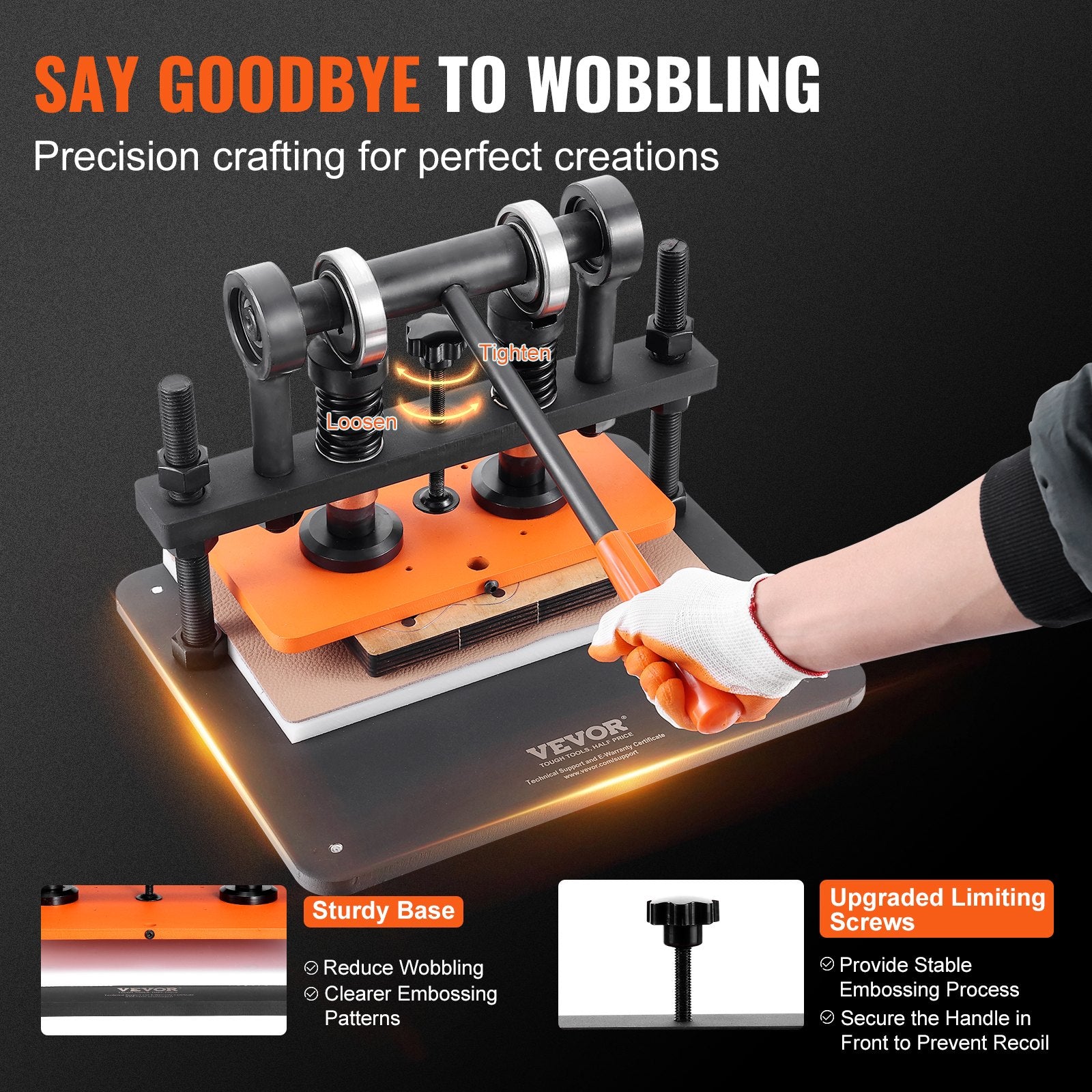 Cutters: VEVOR Leather Cutting Machine, 11 x 5.5 in Embossing Plate Manual Die Cutter, 0.47 in Pressure Stroke Leather Embossing Machine, Dual Guide Shafts Die Cut Machine for Various of Materials