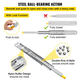 Basketball & Basketball Accessories: VEVOR Drawer Slides with Lock, 1 Pair 40 inch, Heavy-Duty Industrial Steel up to 500 lbs Capacity, 3-Fold Full Extension, Ball Bearing Lock-in & Lock-Out, Side Mount