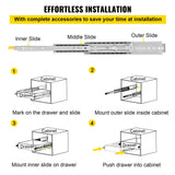 Basketball & Basketball Accessories: VEVOR Drawer Slides with Lock, 1 Pair 60 inch, Heavy-Duty Industrial Steel up to 500 lbs Capacity, 3-Fold Full Extension, Ball Bearing Lock-in & Lock-Out, Side Mount