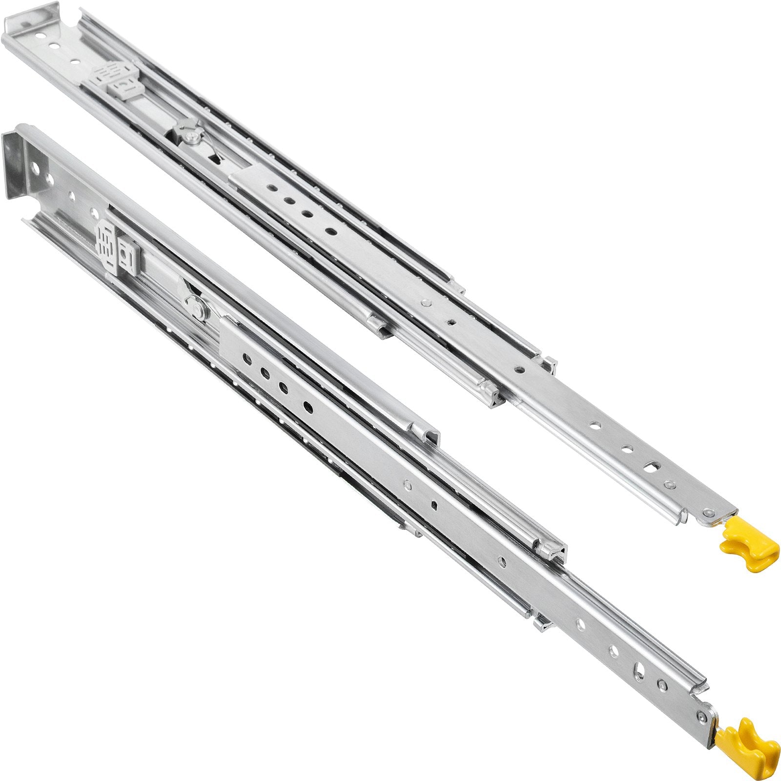 Drawer Slides with Lock, 1 Pair 60 inch, Heavy-Duty Industrial Steel up to 500 lbs Capacity, 3-Fold Full Extension, Ball Bearing Lock-in & Lock-Out, Side Mount