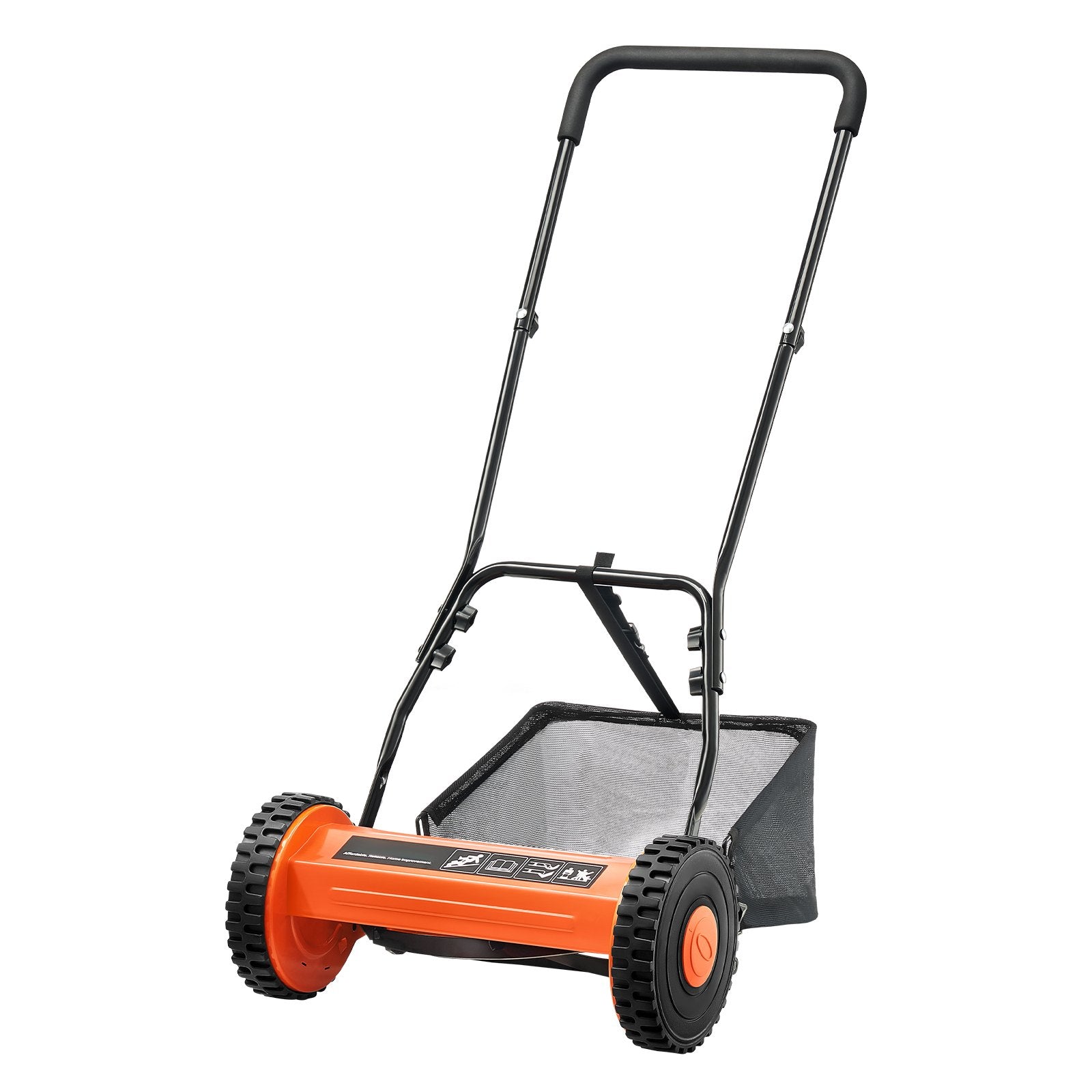 Gardening Tools: VEVOR 40cm Push Reel Lawn Mower 5-Blade Adjustable Height Grass Catcher 2-Wheel