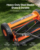 Gardening Tools: VEVOR 40cm Push Reel Lawn Mower 5-Blade Adjustable Height Grass Catcher 2-Wheel