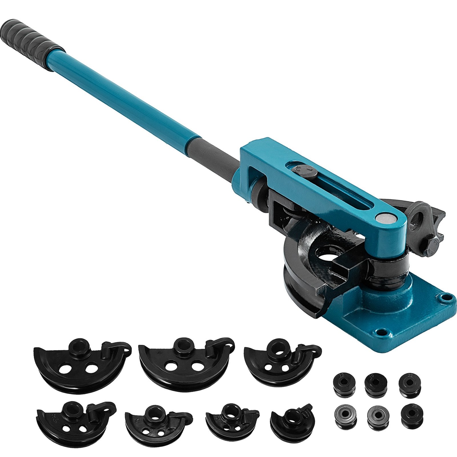 Rebar Cutters: VEVOR Pipe Tube Bender, 3/8" to 1" Manual Pipe Tube Bender, with 7 Dies, Heavy Duty Tube Bender Tubing of Steel Metal Copper, for Repair Shops, Blue