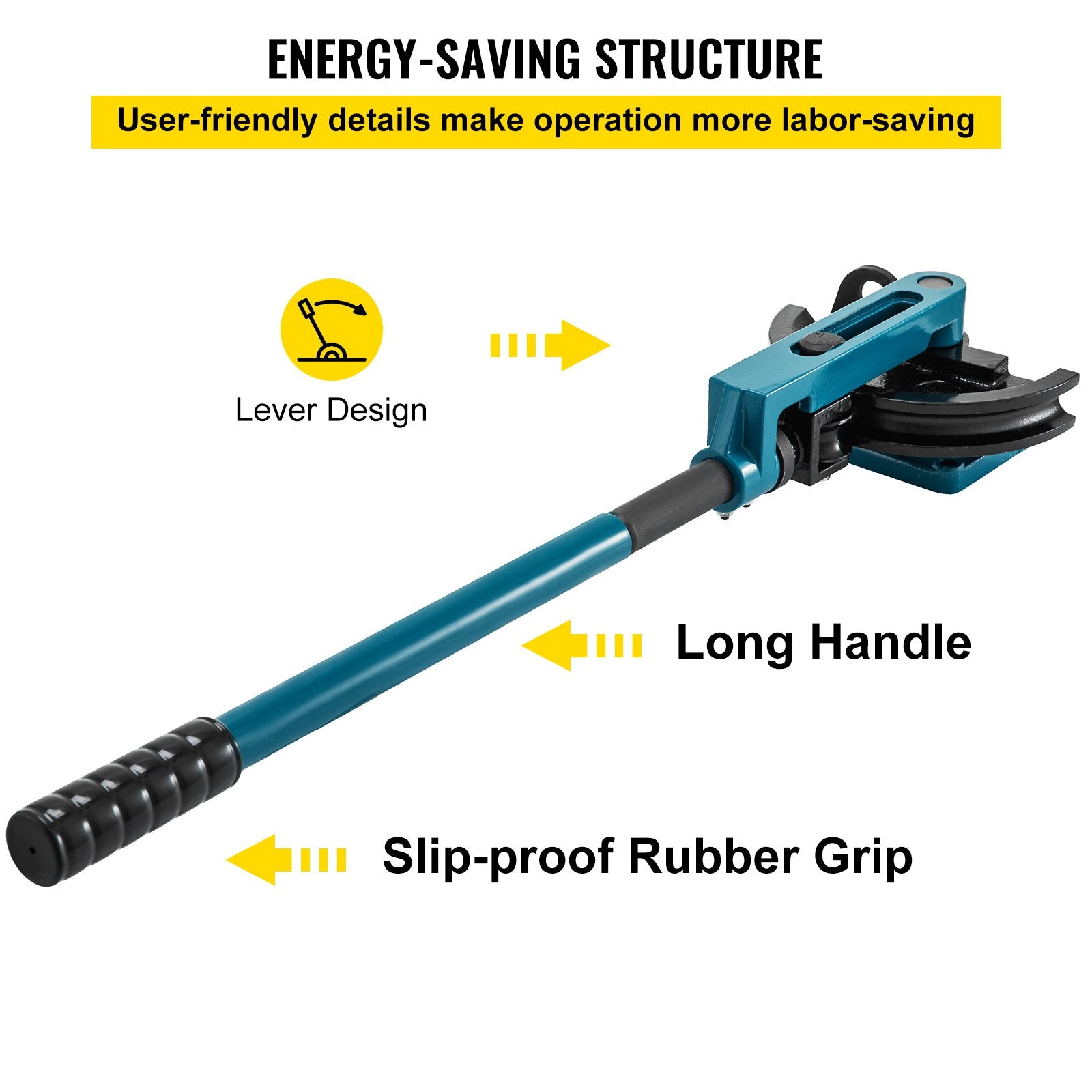Rebar Cutters: VEVOR Pipe Tube Bender, 3/8" to 1" Manual Pipe Tube Bender, with 7 Dies, Heavy Duty Tube Bender Tubing of Steel Metal Copper, for Repair Shops, Blue