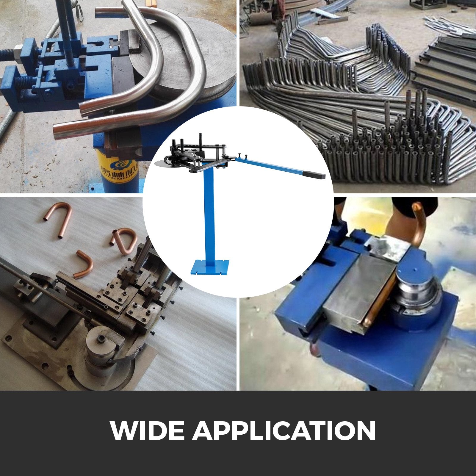 Automotive Repair & Speciality Tools: VEVOR Tube Bender Max Bending Degree 240°,Heavy Duty Metal Pipe and Tube Notcher With 3 Dies,Tube Pedestal Bender 0 up to 240 Degree,Metal Working Tools and Equipment
