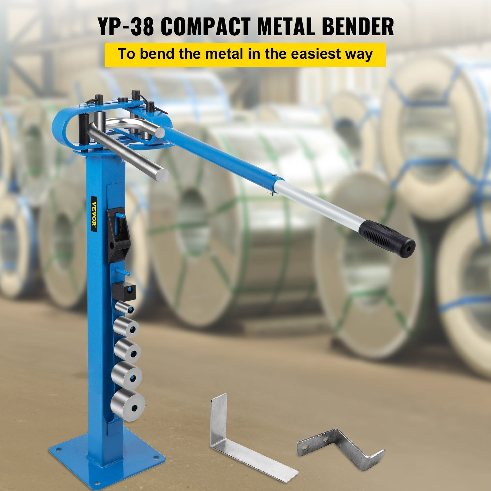 Audio Accessories: VEVOR YP-38 Metal Bender 1"-3" Flat Bar Square Rod Bending 7 Dies w/ Floor Stand