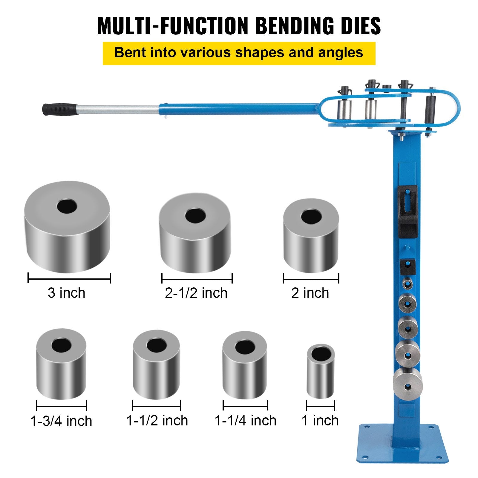 Audio Accessories: VEVOR YP-38 Metal Bender 1"-3" Flat Bar Square Rod Bending 7 Dies w/ Floor Stand