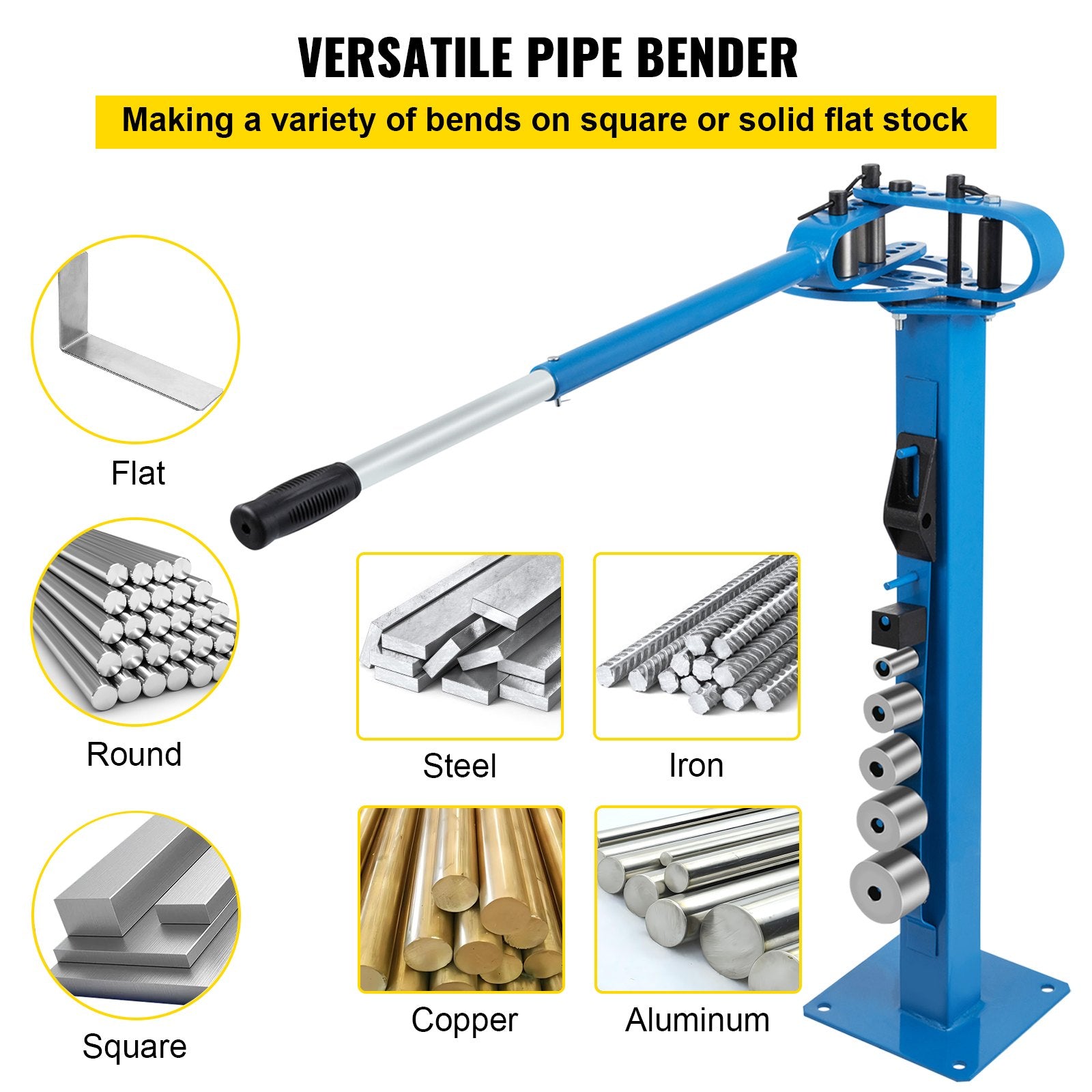 Audio Accessories: VEVOR YP-38 Metal Bender 1"-3" Flat Bar Square Rod Bending 7 Dies w/ Floor Stand