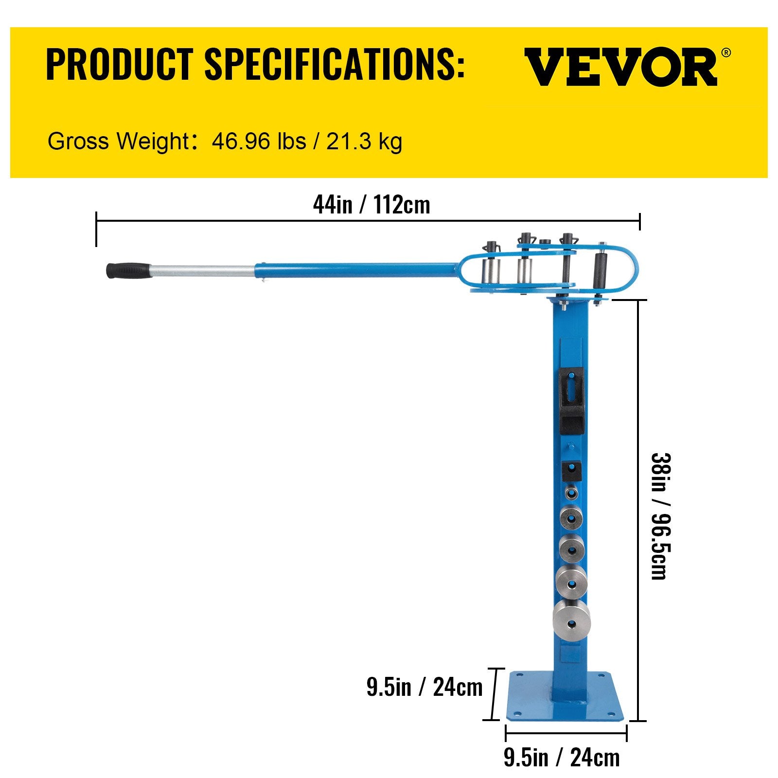 Audio Accessories: VEVOR YP-38 Metal Bender 1"-3" Flat Bar Square Rod Bending 7 Dies w/ Floor Stand