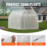 Canopies & Gazebos: VEVOR Walk-in Tunnel Greenhouse 9.58x6.43x6.23ft Galvanized Frame PE Cover White