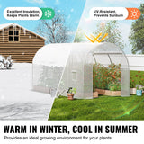 Canopies & Gazebos: VEVOR Walk-in Tunnel Greenhouse 9.58x6.43x6.23ft Galvanized Frame PE Cover White