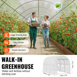 Canopies & Gazebos: VEVOR Walk-in Tunnel Greenhouse 9.58x6.43x6.23ft Galvanized Frame PE Cover White