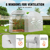 Canopies & Gazebos: VEVOR Walk-in Tunnel Greenhouse 9.58x6.43x6.23ft Galvanized Frame PE Cover White