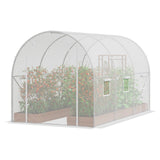 Canopies & Gazebos: VEVOR Walk-in Tunnel Greenhouse 9.58x6.43x6.23ft Galvanized Frame PE Cover White