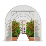 Canopies & Gazebos: VEVOR Walk-in Tunnel Greenhouse 9.58x6.43x6.23ft Galvanized Frame PE Cover White