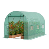 Canopies & Gazebos: VEVOR Walk-in Tunnel Greenhouse 11.32x6.4x6.3ft Galvanized Frame PE Cover Green