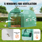 Canopies & Gazebos: VEVOR Walk-in Tunnel Greenhouse 11.32x6.4x6.3ft Galvanized Frame PE Cover Green