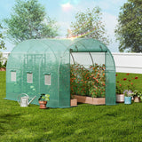 Canopies & Gazebos: VEVOR Walk-in Tunnel Greenhouse 11.32x6.4x6.3ft Galvanized Frame PE Cover Green