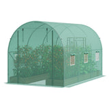 Canopies & Gazebos: VEVOR Walk-in Tunnel Greenhouse 11.32x6.4x6.3ft Galvanized Frame PE Cover Green