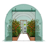 Canopies & Gazebos: VEVOR Walk-in Tunnel Greenhouse 11.32x6.4x6.3ft Galvanized Frame PE Cover Green