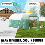 Canopies & Gazebos: VEVOR Walk-in Tunnel Greenhouse 14.6x6.36x6.3ft Galvanized Frame PE Cover Green