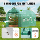 Canopies & Gazebos: VEVOR Walk-in Tunnel Greenhouse 14.6x6.36x6.3ft Galvanized Frame PE Cover Green