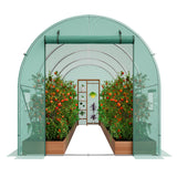 Canopies & Gazebos: VEVOR Walk-in Tunnel Greenhouse 14.6x6.36x6.3ft Galvanized Frame PE Cover Green