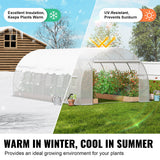 Canopies & Gazebos: VEVOR Walk-in Tunnel Greenhouse, 19.4x9.7x6.5 ft Hoop House Greenhouse Tunnel, Plant Hot House with Galvanized Steel Frame, White PE Cover, Roll-up Zipper Door and 12 Windows for Outdoor