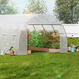 Canopies & Gazebos: VEVOR Walk-in Tunnel Greenhouse, 19.4x9.7x6.5 ft Hoop House Greenhouse Tunnel, Plant Hot House with Galvanized Steel Frame, White PE Cover, Roll-up Zipper Door and 12 Windows for Outdoor