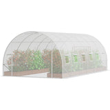 Canopies & Gazebos: VEVOR Walk-in Tunnel Greenhouse, 19.4x9.7x6.5 ft Hoop House Greenhouse Tunnel, Plant Hot House with Galvanized Steel Frame, White PE Cover, Roll-up Zipper Door and 12 Windows for Outdoor